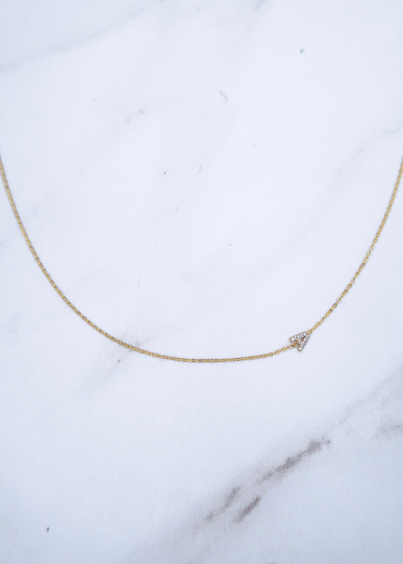 Pave Sideways Initial Necklace
