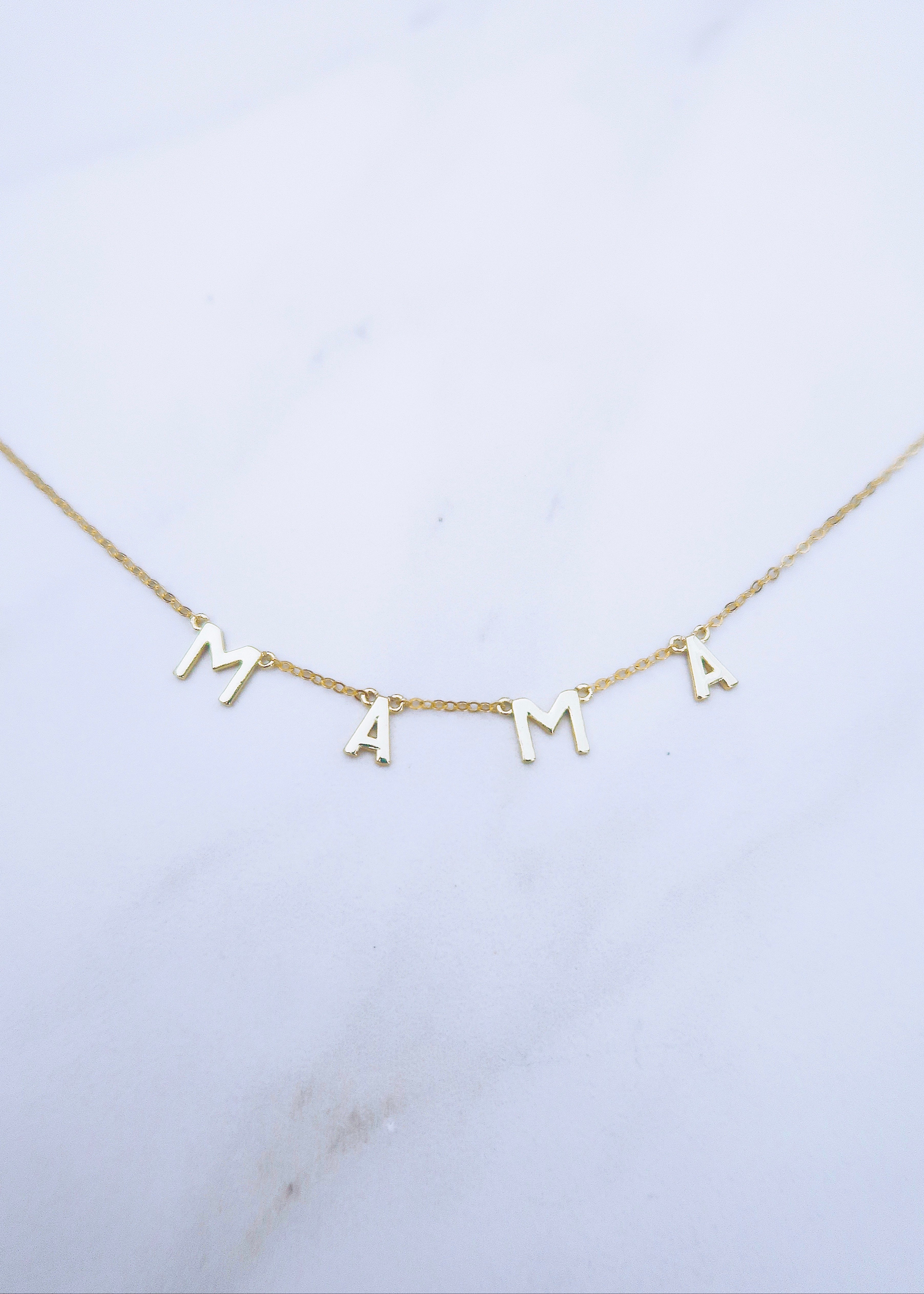 Gold spaced hot sale name necklace