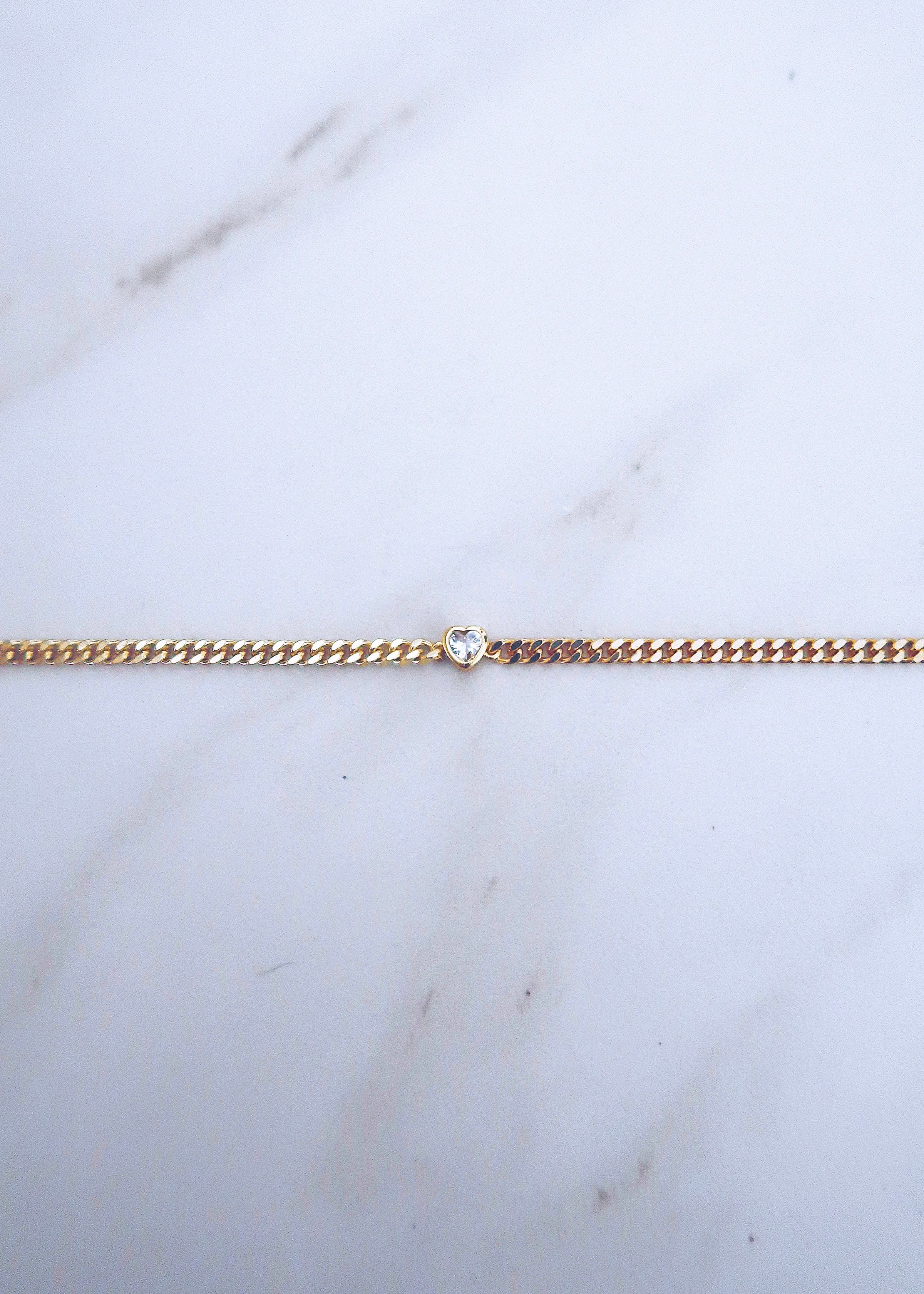 Diamond Heart Bezel Bracelet