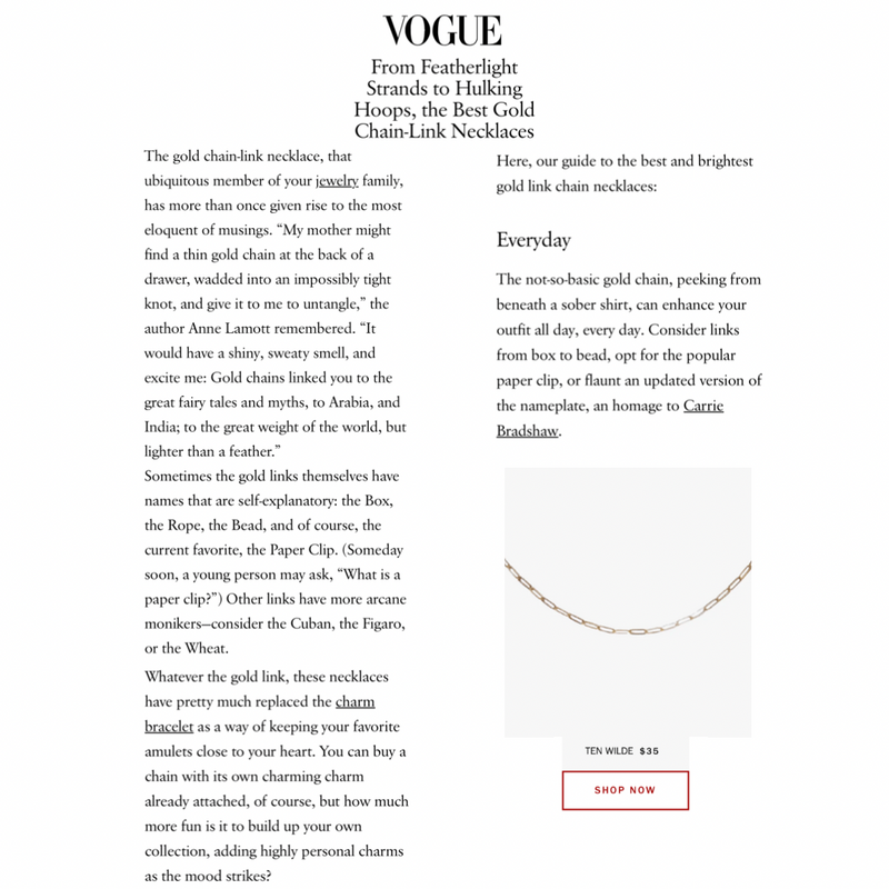 Vogue: From Featherlight Strands to Hulking Hoops, the Best Gold Chain-Link Necklaces