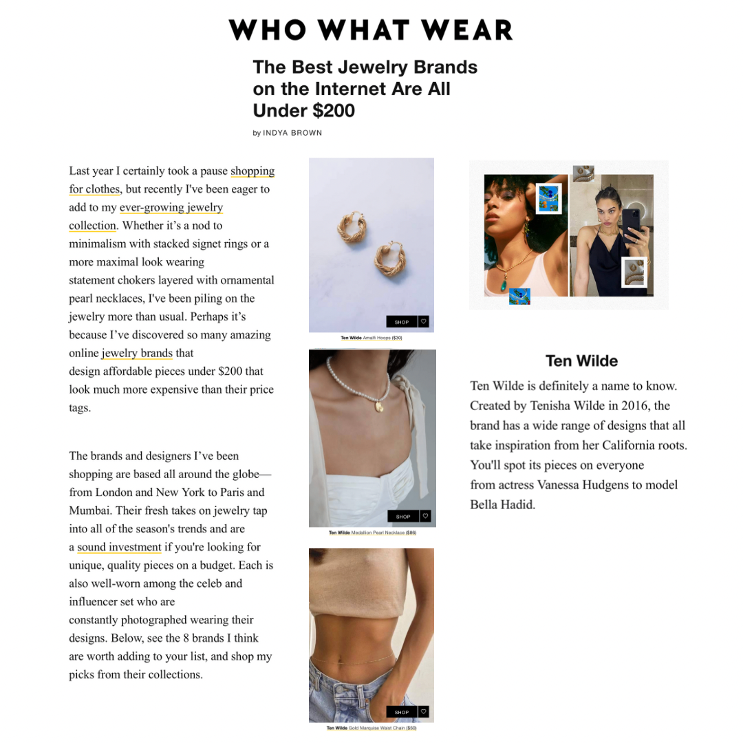 Who What Wear: The Best Jewelry Brands on the Internet Are All Under $200