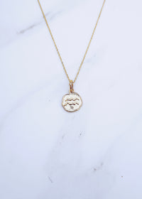 Aquarius Coin Necklace