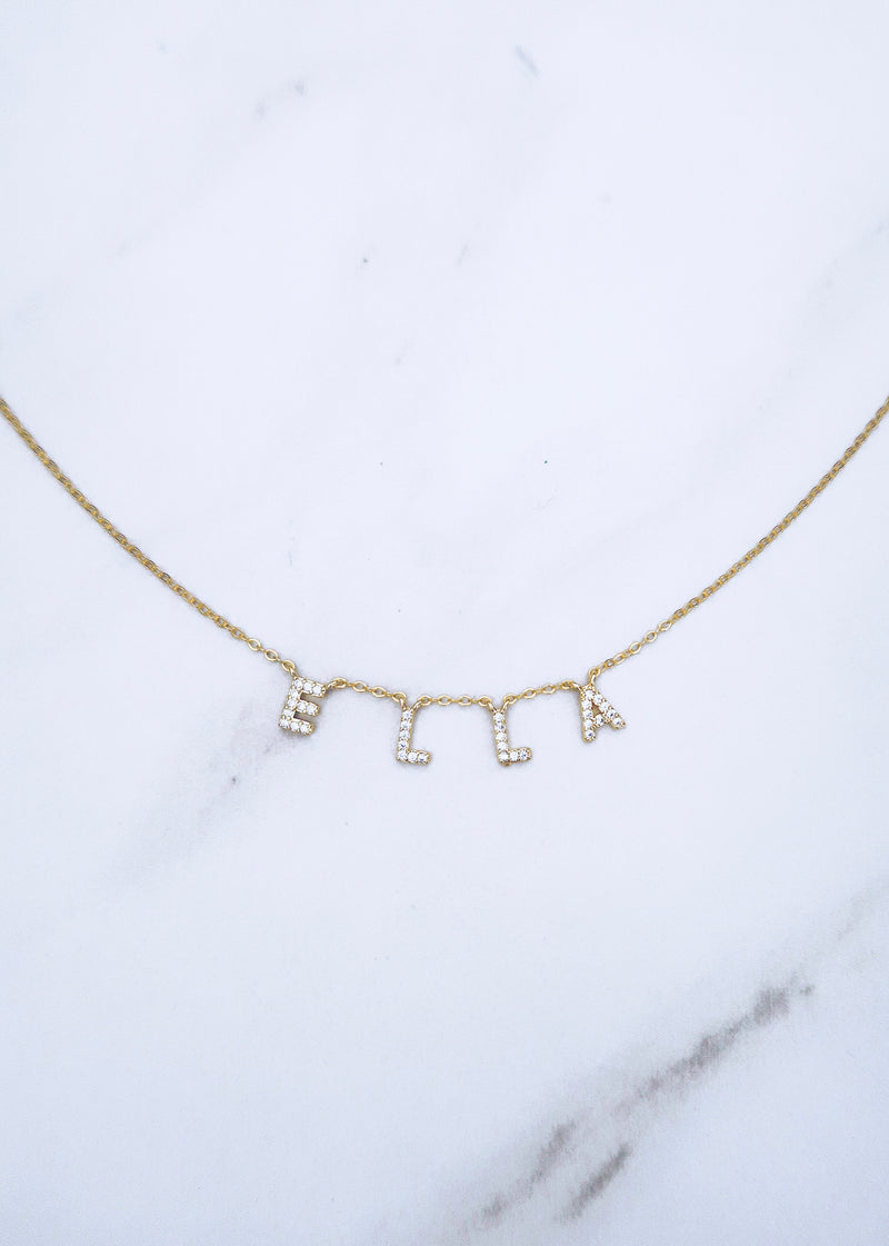 Pave Spaced Letter Necklace