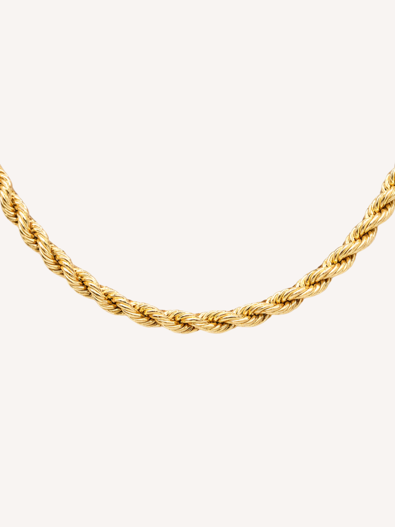 6mm gold rope chain necklace chunky twisted chain 14k gold minimalist jewelry