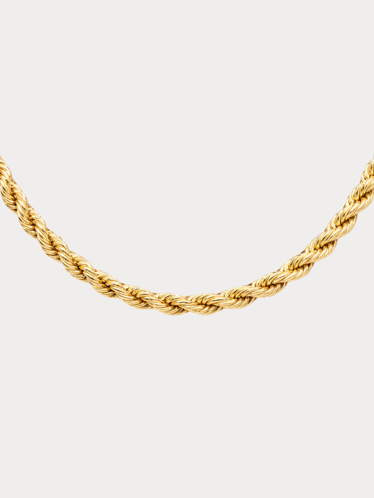 6mm gold rope chain necklace chunky twisted chain 14k gold minimalist jewelry