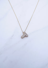 Pave Bubble Letter Necklace