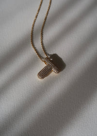 Pave Bubble Letter Necklace