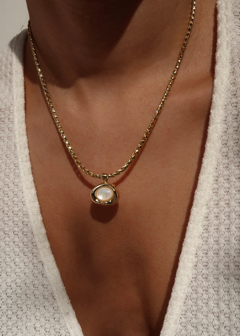 Moonstone Bezel Necklace