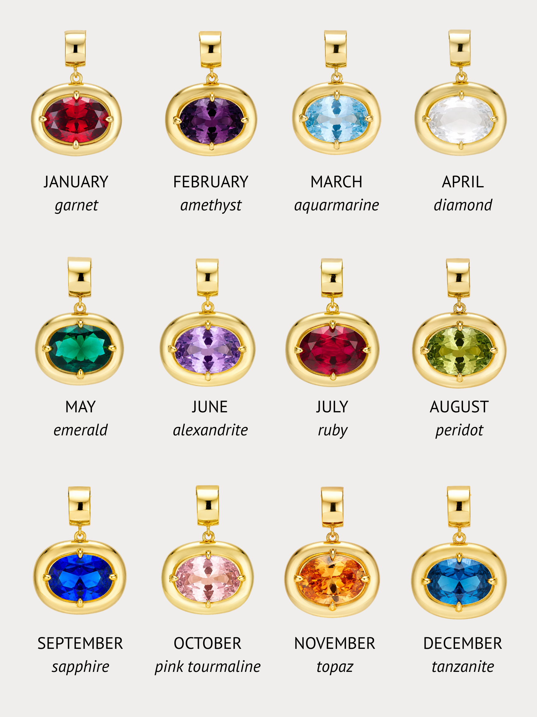Bezel Birthstone Necklace