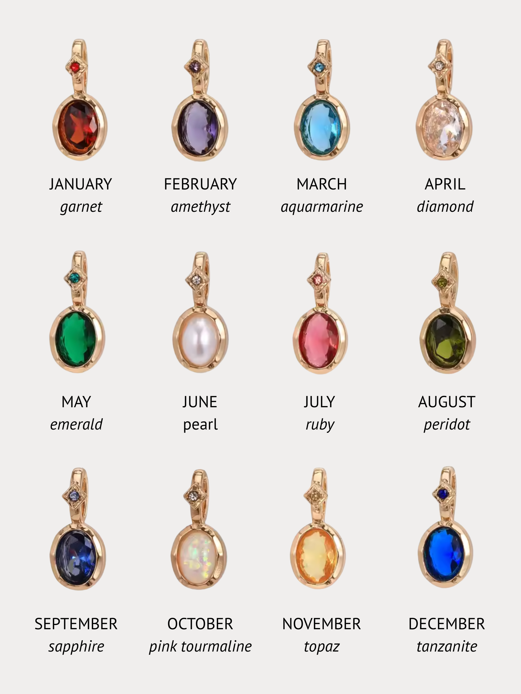 Birthstone Pendant Necklace