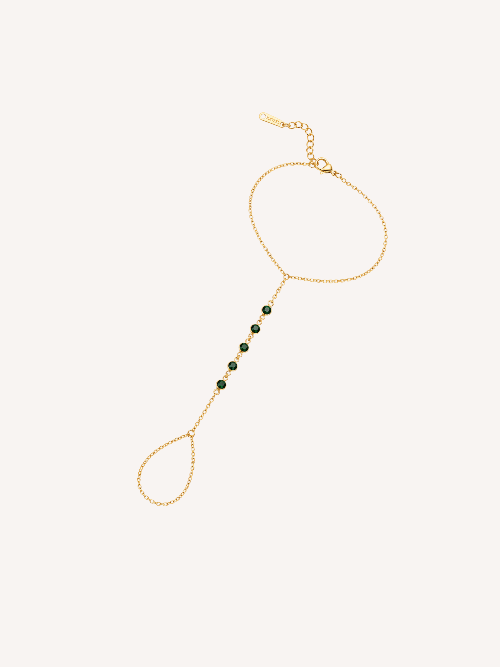Green CZ Hand Chain