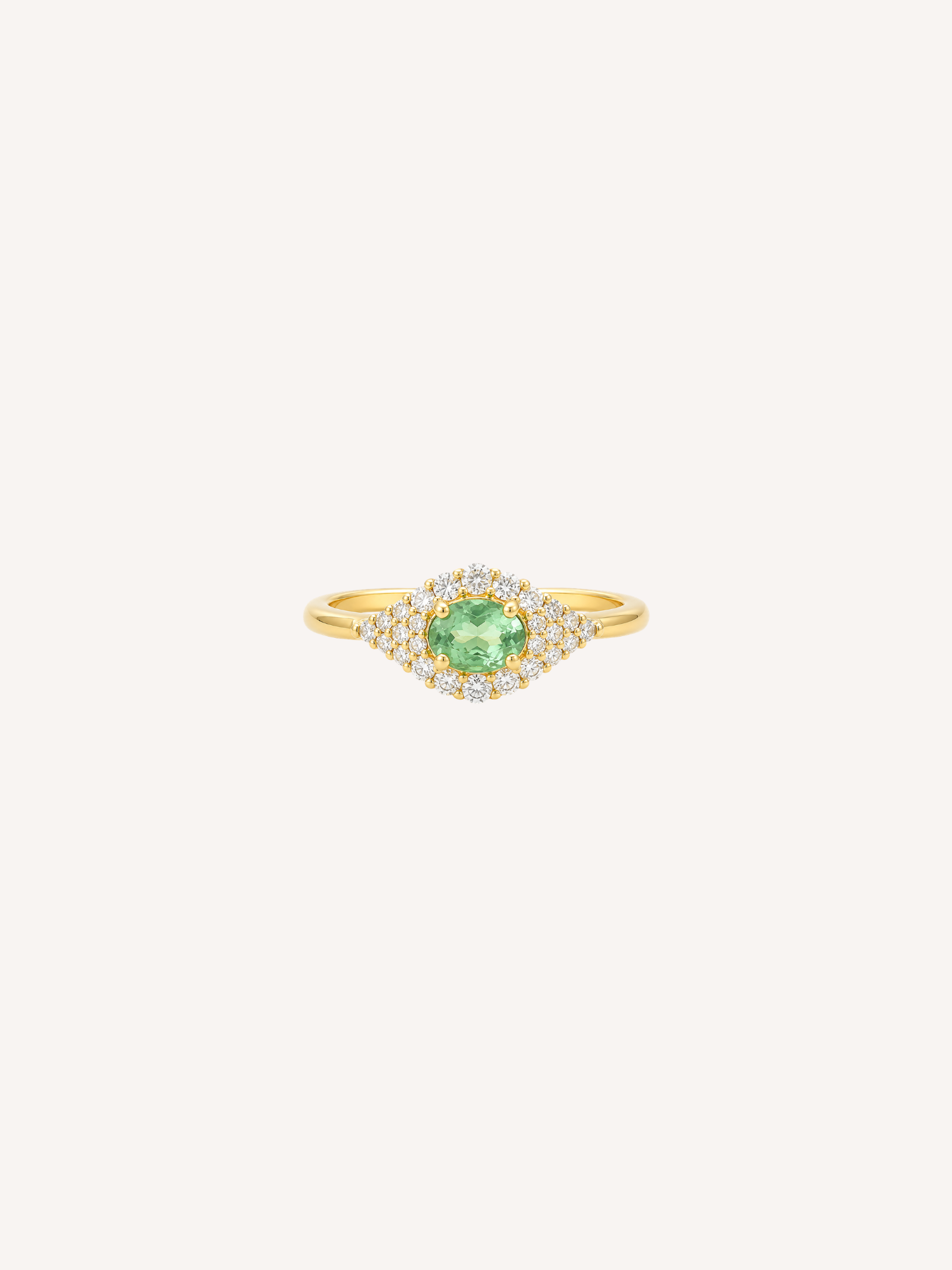 Green Pave Ring