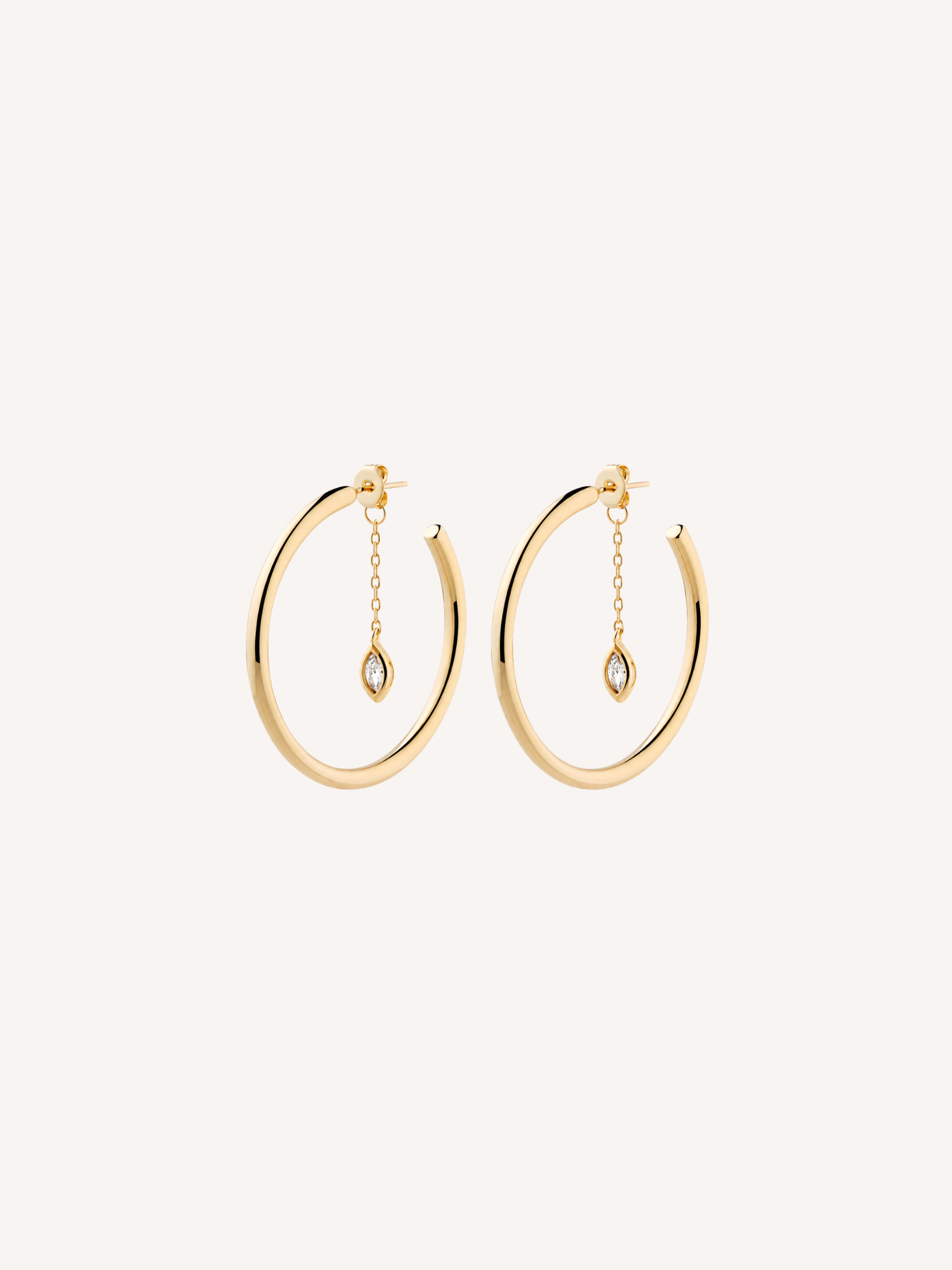 Marquise Chain Dangle Hoops