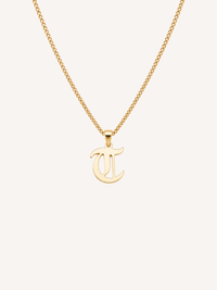 Old English Initial Pendant Necklace
