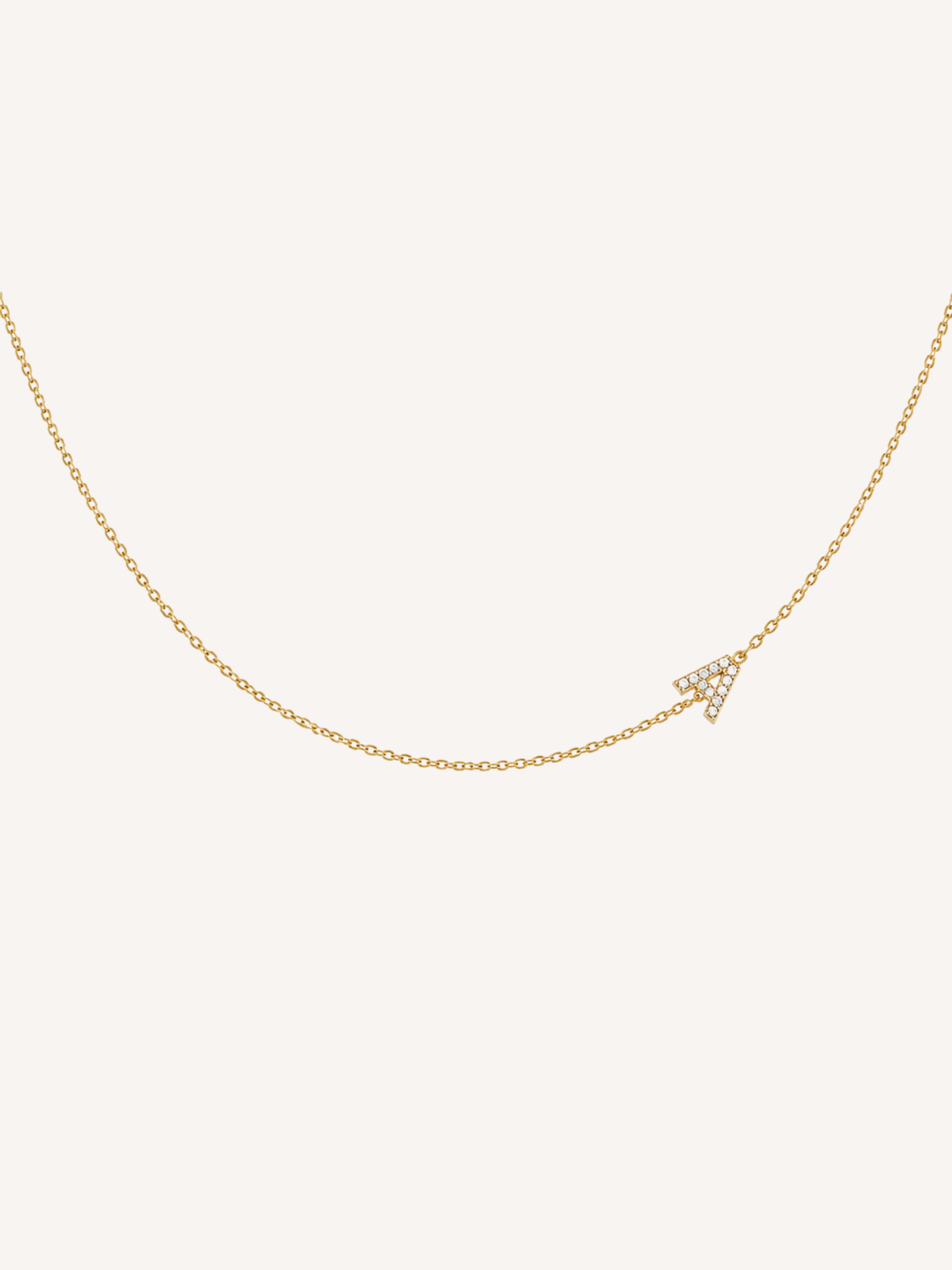Pave Sideways Initial Necklace