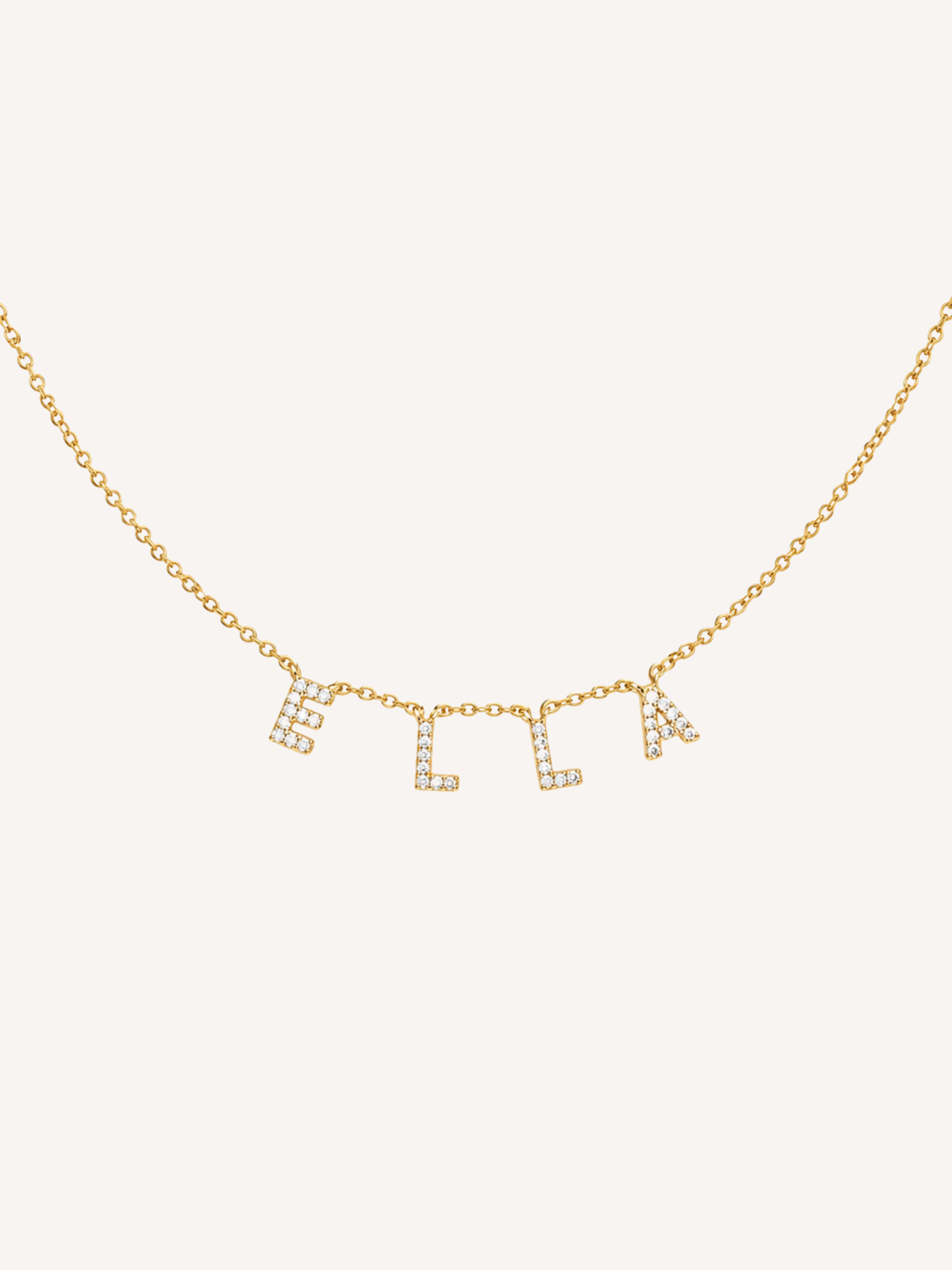 Pave Spaced Letter Necklace
