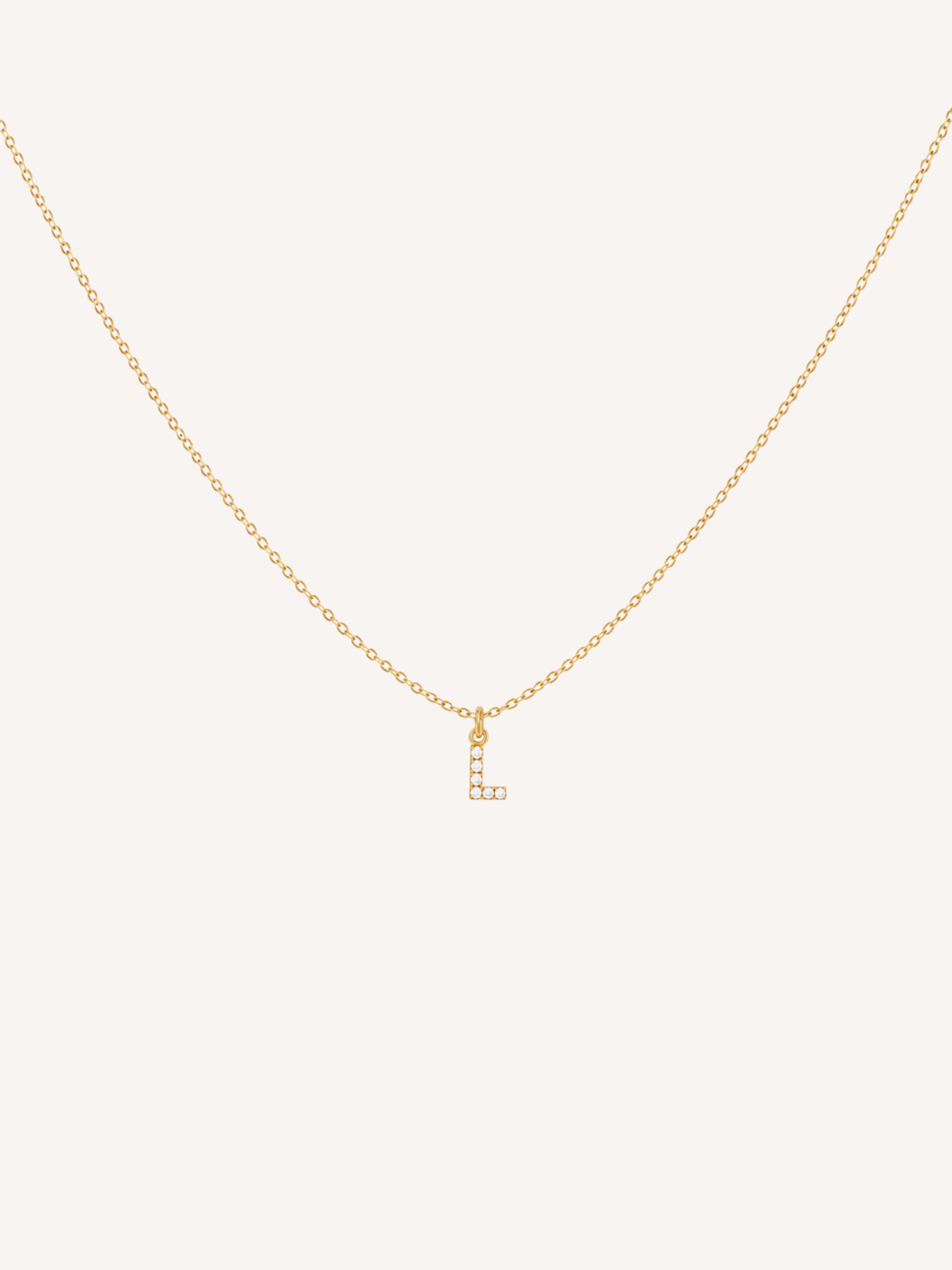 Tiny Crystal Initial Necklace