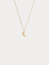 Gold Aquarius crescent moon necklace with constellation detailing