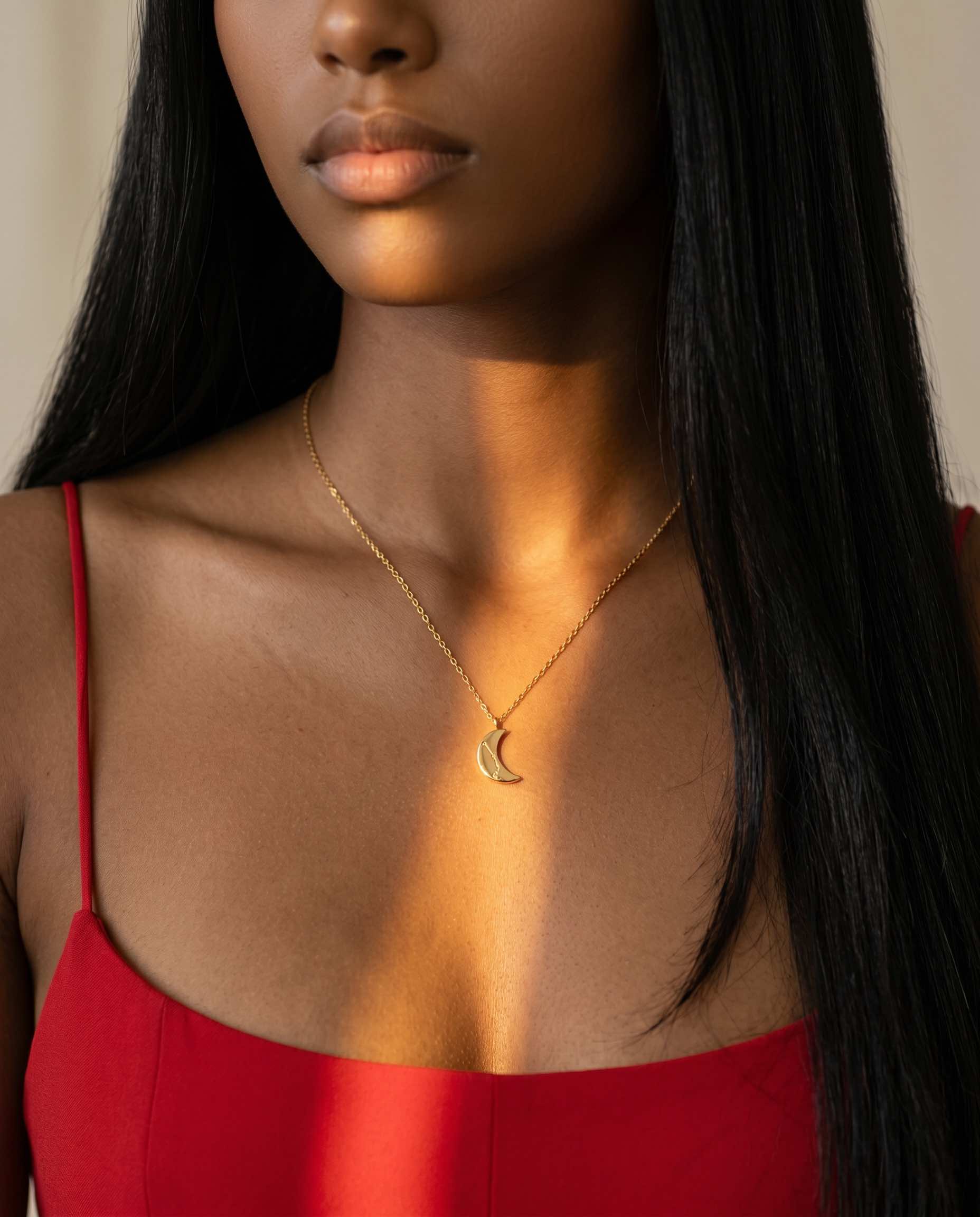 Aries Crescent Moon Necklace