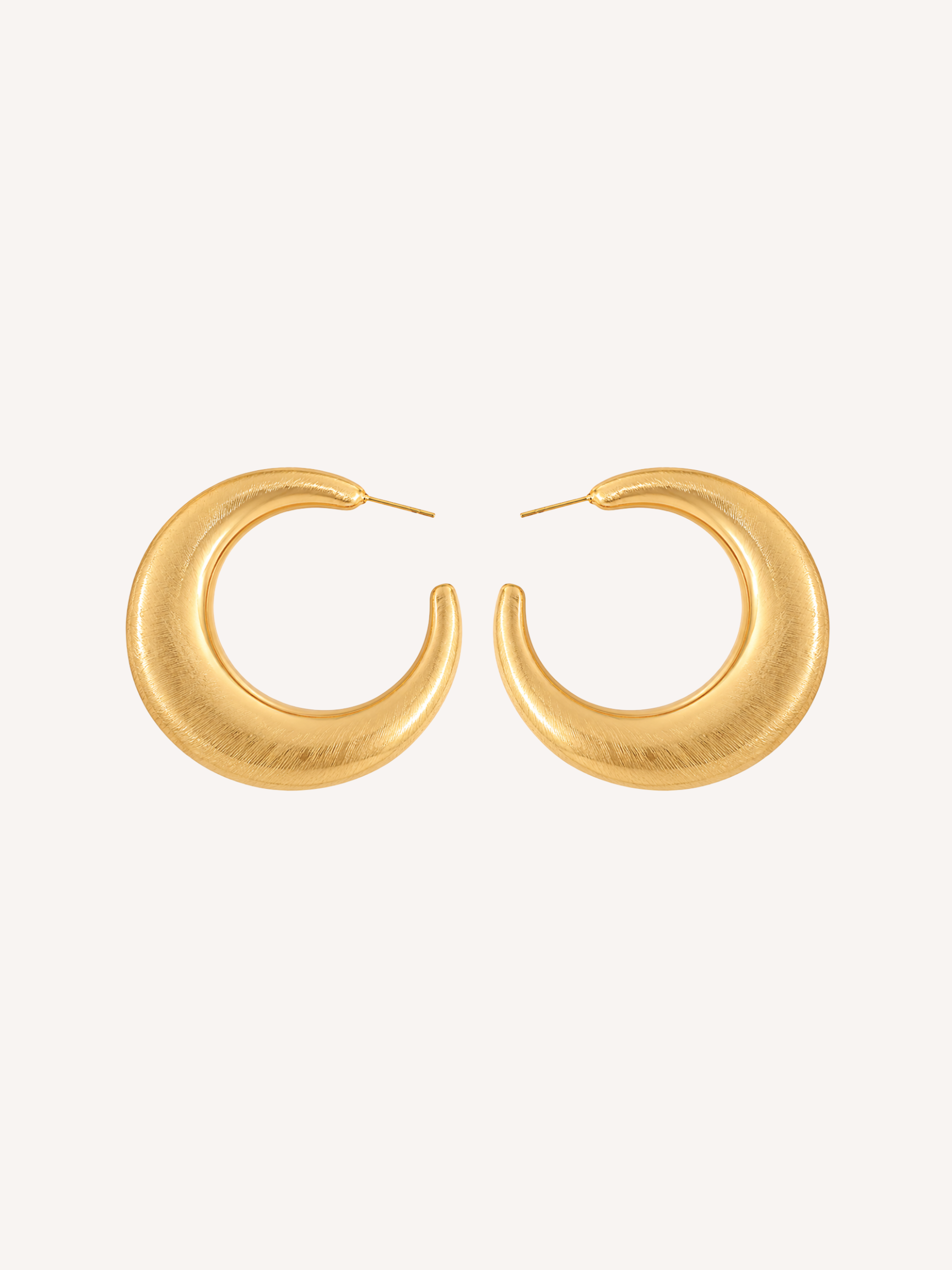 Brushed Gold Hoops
