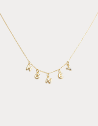 Gold Bubble Name Necklace