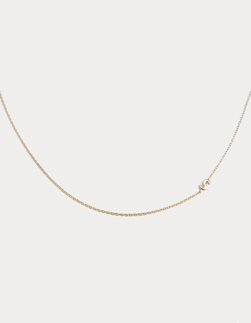 Bubble Sideways Initial Necklace