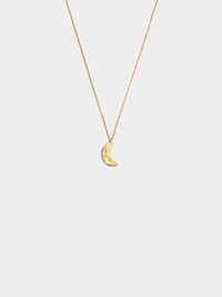 Gold Cancer crescent moon necklace with constellation detailing