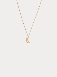 Gold Capricorn crescent moon necklace with constellation detailing