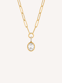 CZ Oval Pendant Necklace