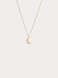 Gold Gemini crescent moon necklace with constellation detailing