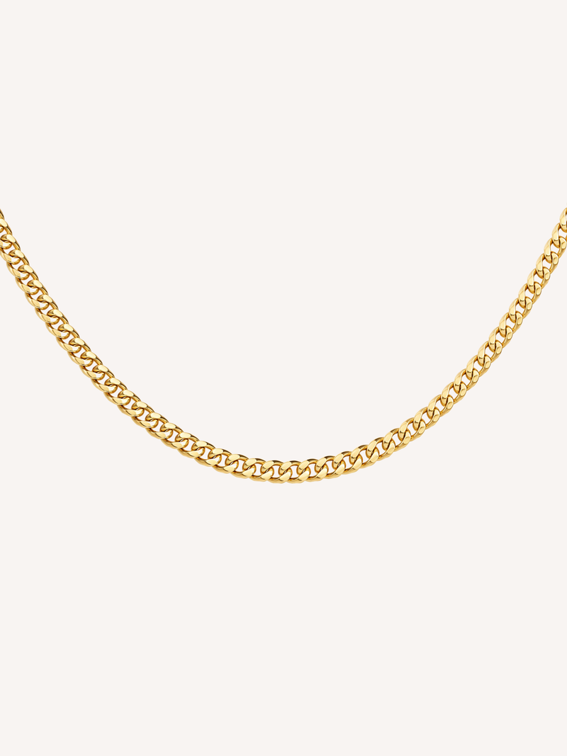 14k gold curb chain necklace minimalist polished chain jewelry