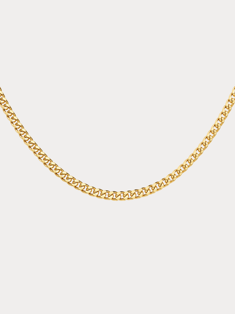 14k gold curb chain necklace minimalist polished chain jewelry