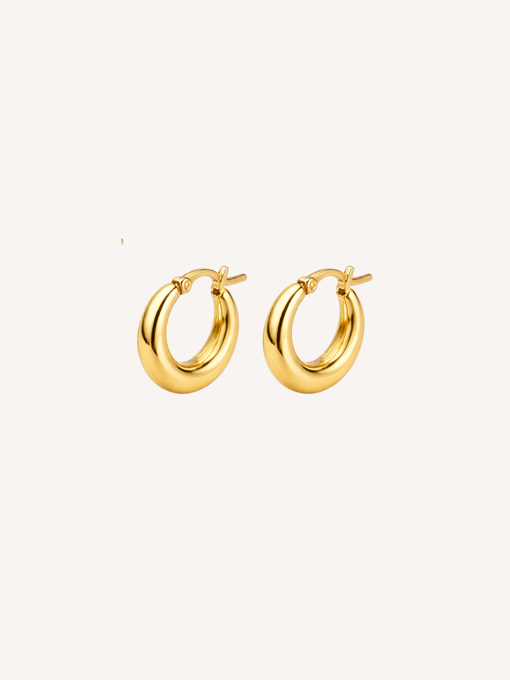 gold mini orb hoop earrings chunky small hoop earrings polished gold minimalist jewelry