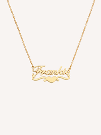 Heart Script Nameplate Necklace
