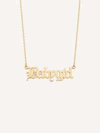 Old English Nameplate Necklace