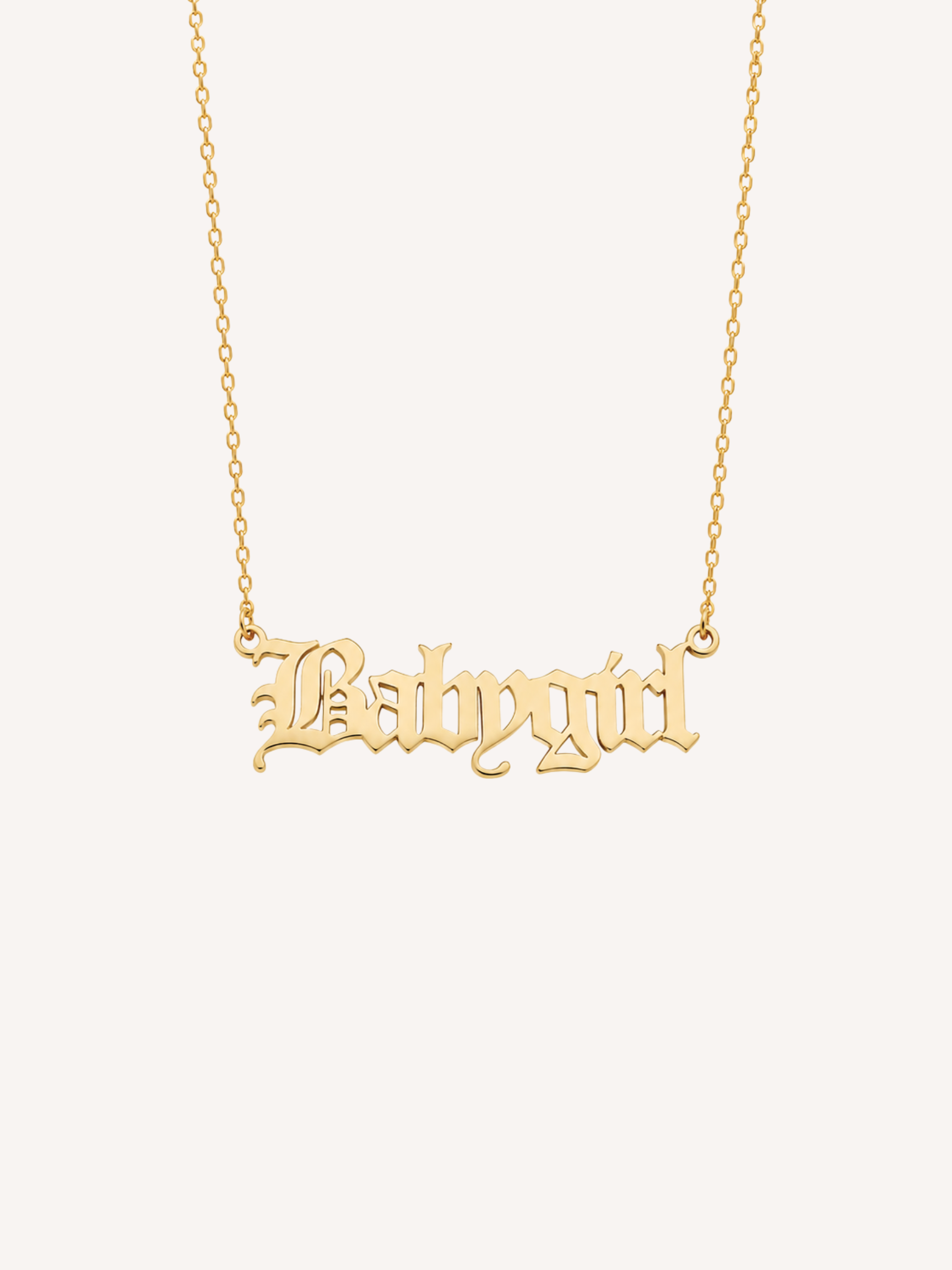 Old English Nameplate Necklace