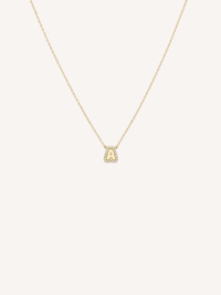 Pavé Outline Initial Necklace