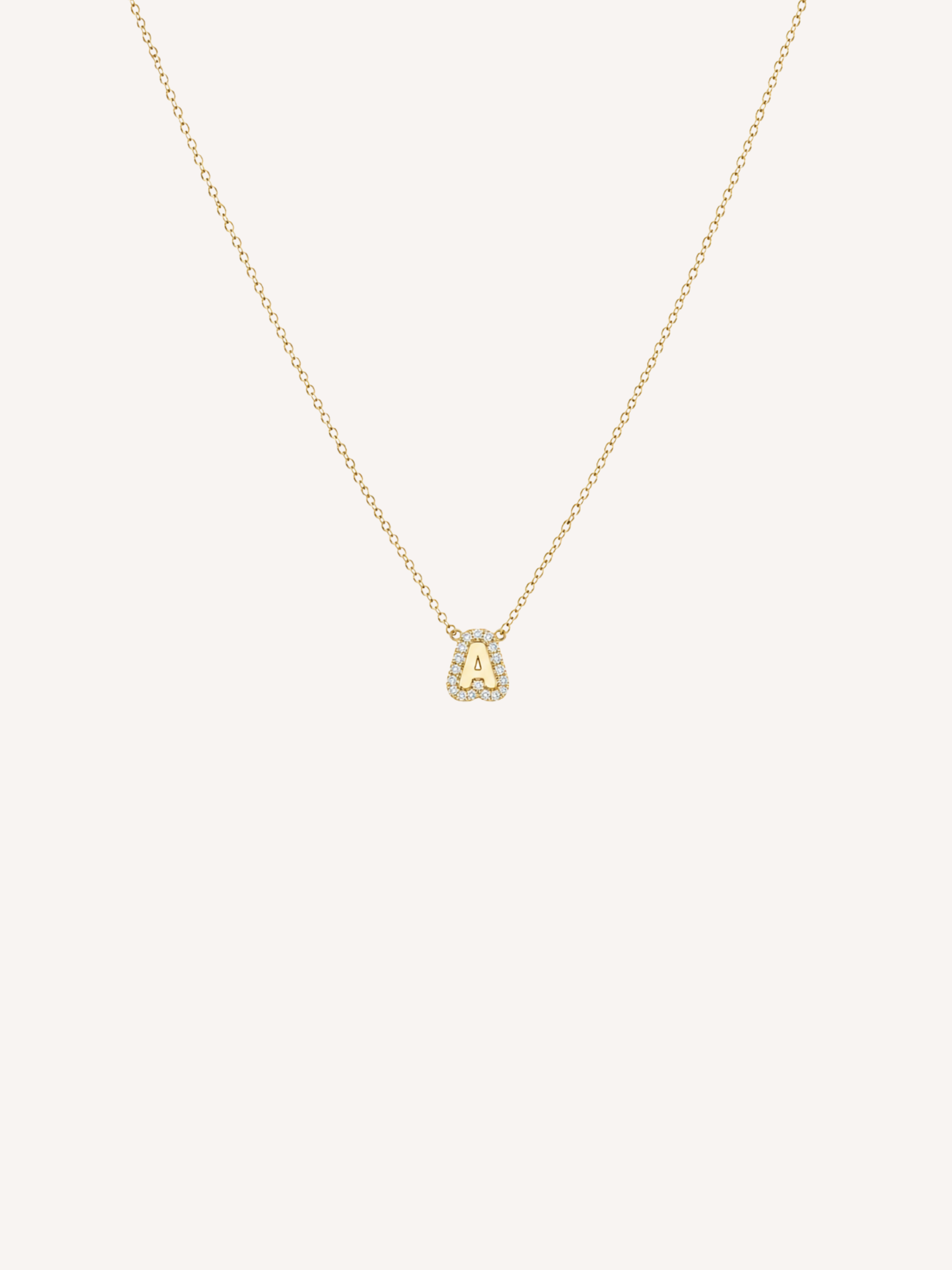 Pavé Outline Initial Necklace