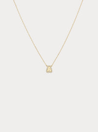 Pavé Outline Initial Necklace
