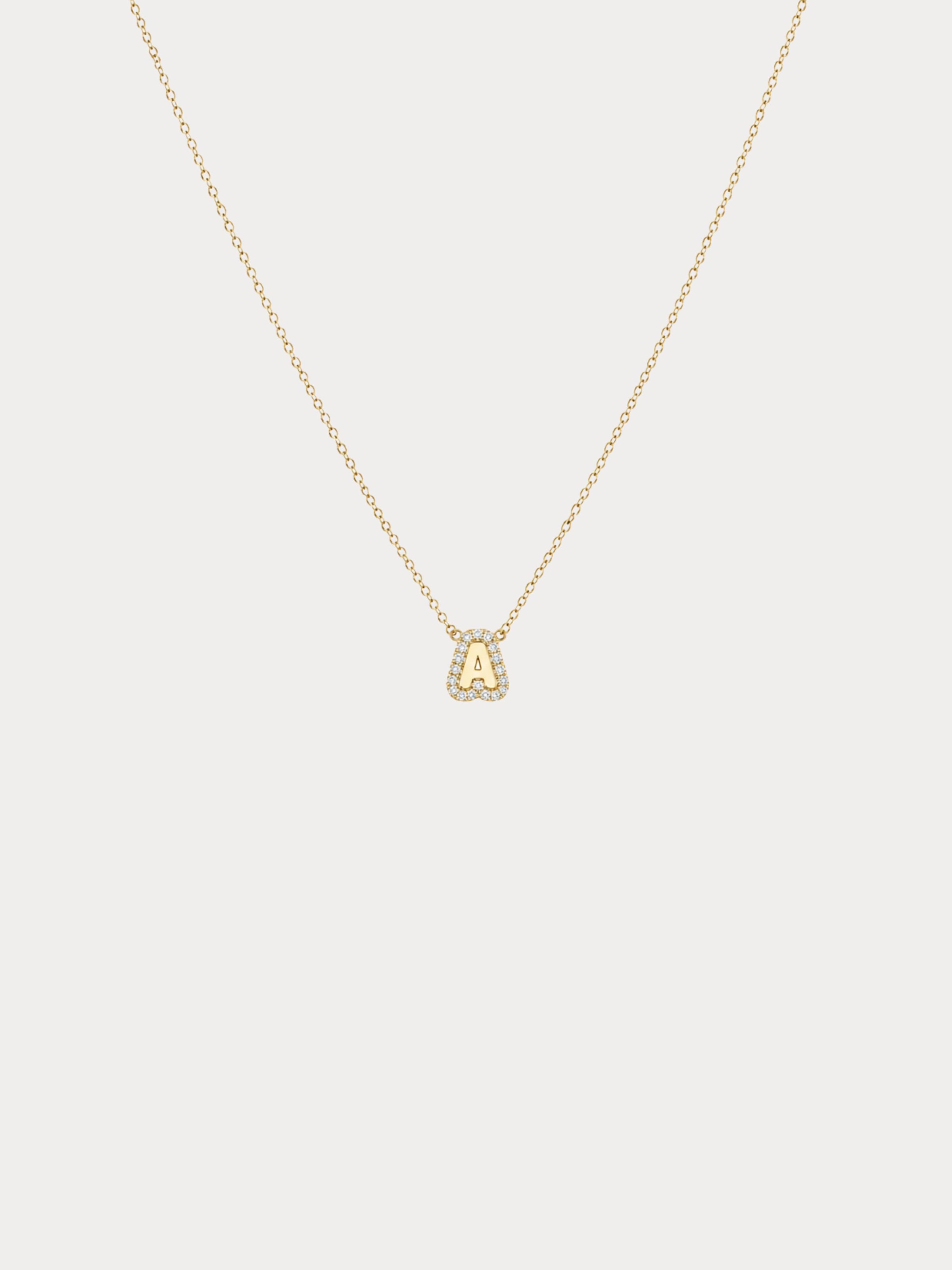 Pavé Outline Initial Necklace