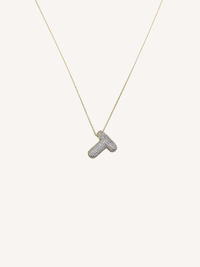 Pave Bubble Letter Necklace