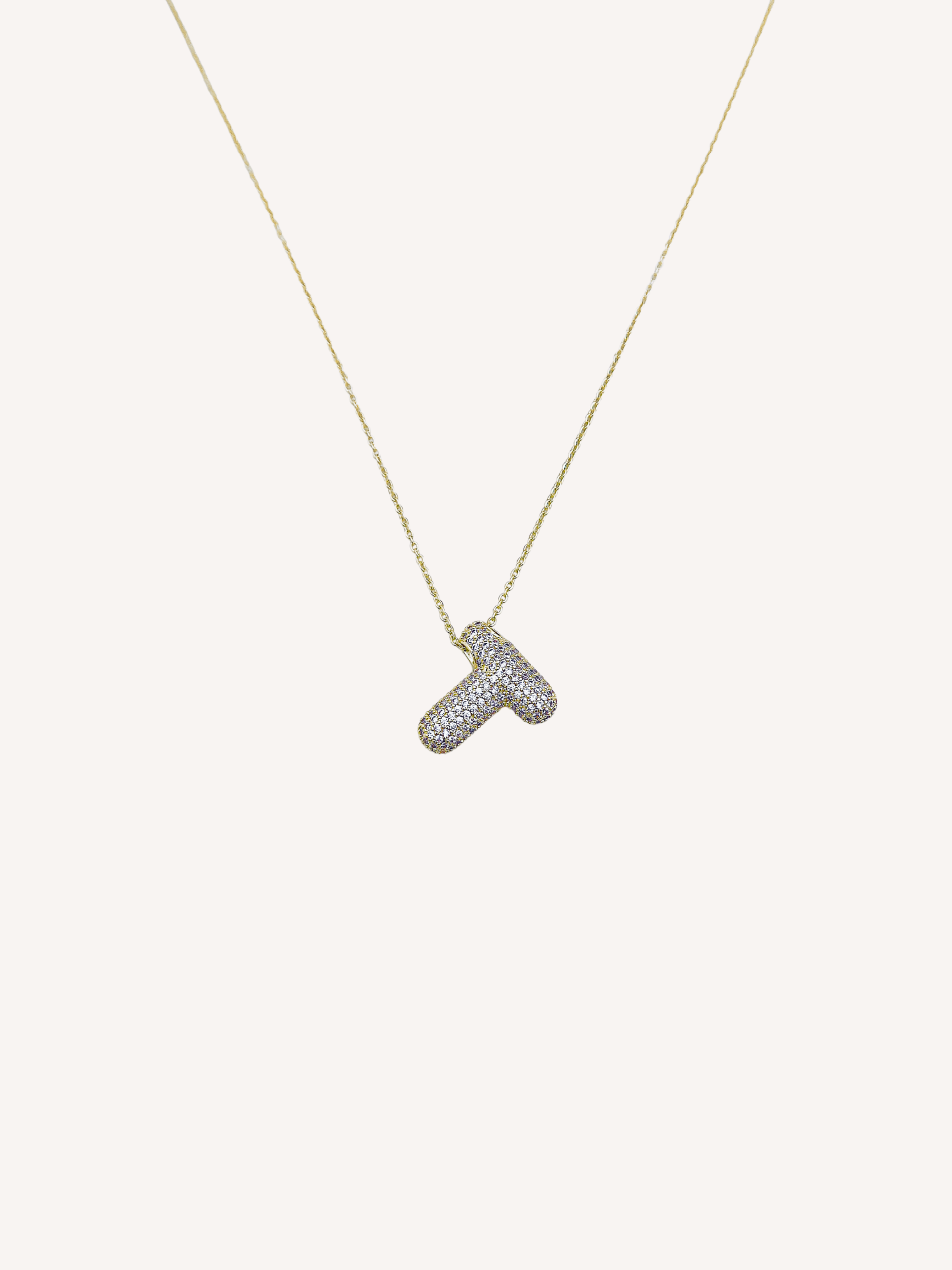 Pave Bubble Letter Necklace