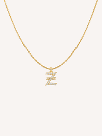 Gothic Crystal Letter Necklace