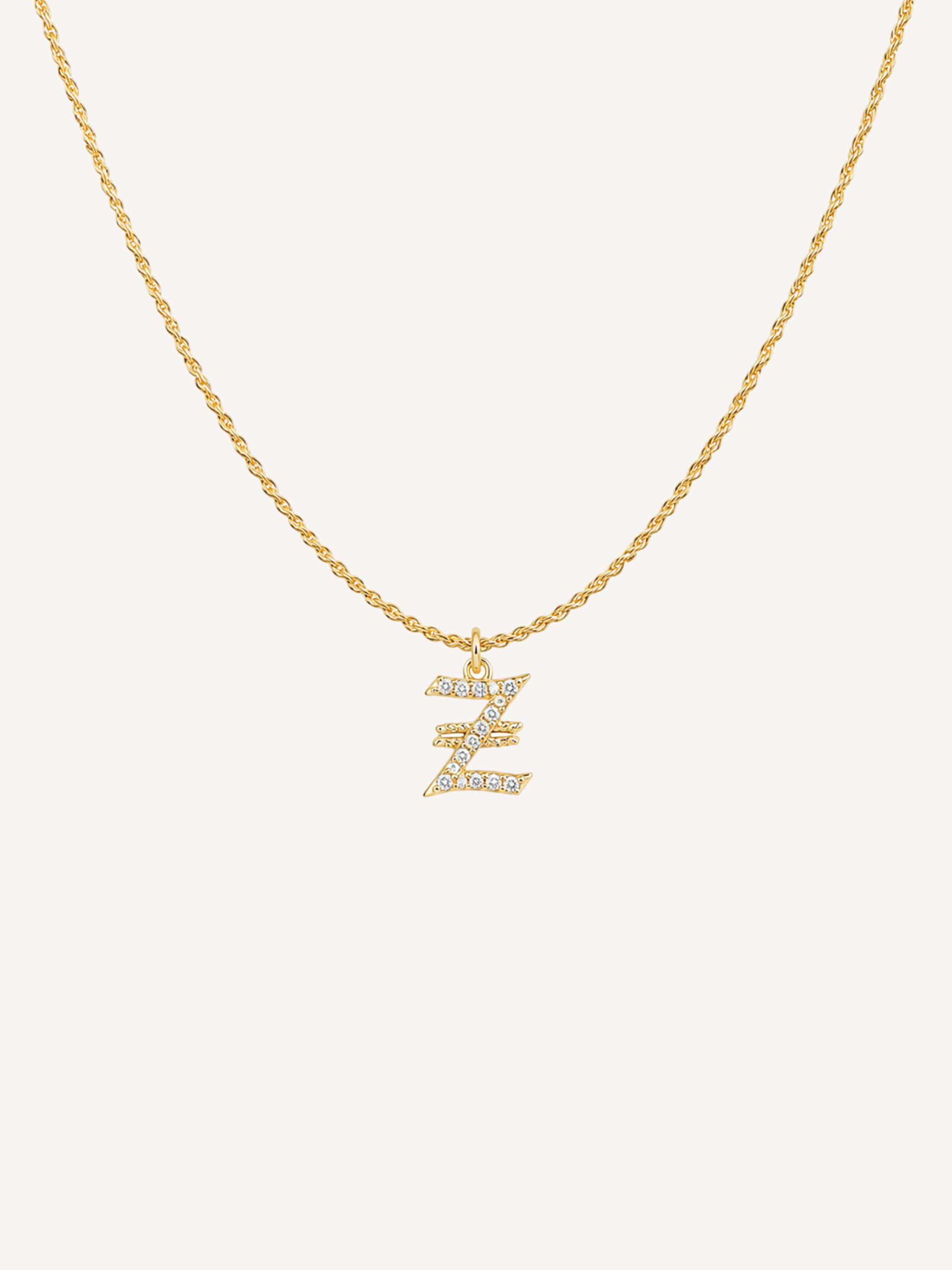 Gothic Crystal Letter Necklace