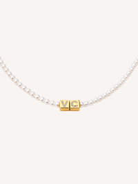 Pave Pearl Initial Choker