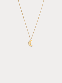Gold Pisces crescent moon necklace with constellation detailing