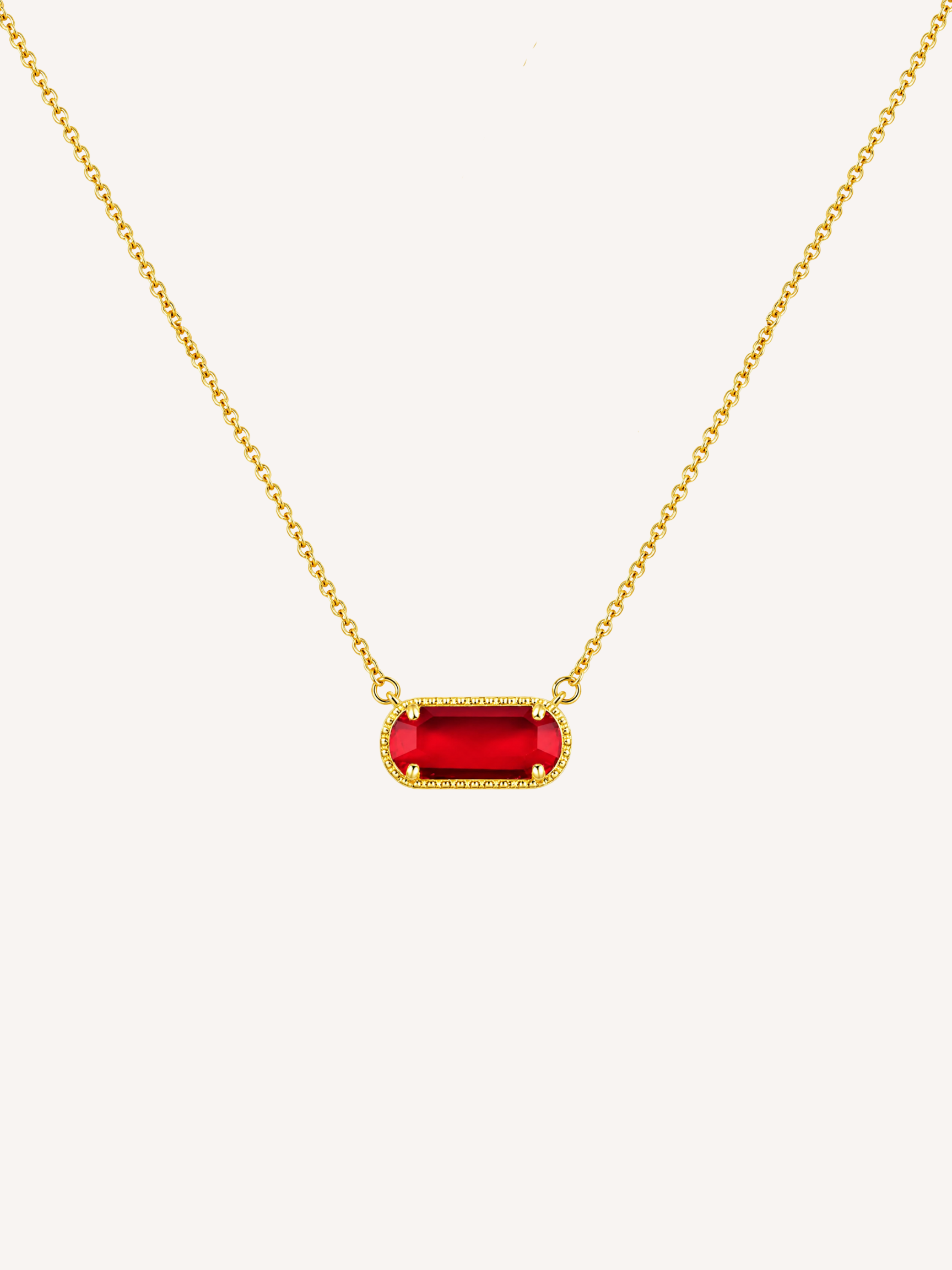 Red Bezel Necklace