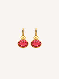 Red Gemstone Drop Earrings