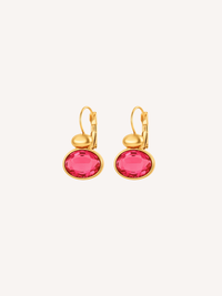 Red Gemstone Drop Earrings