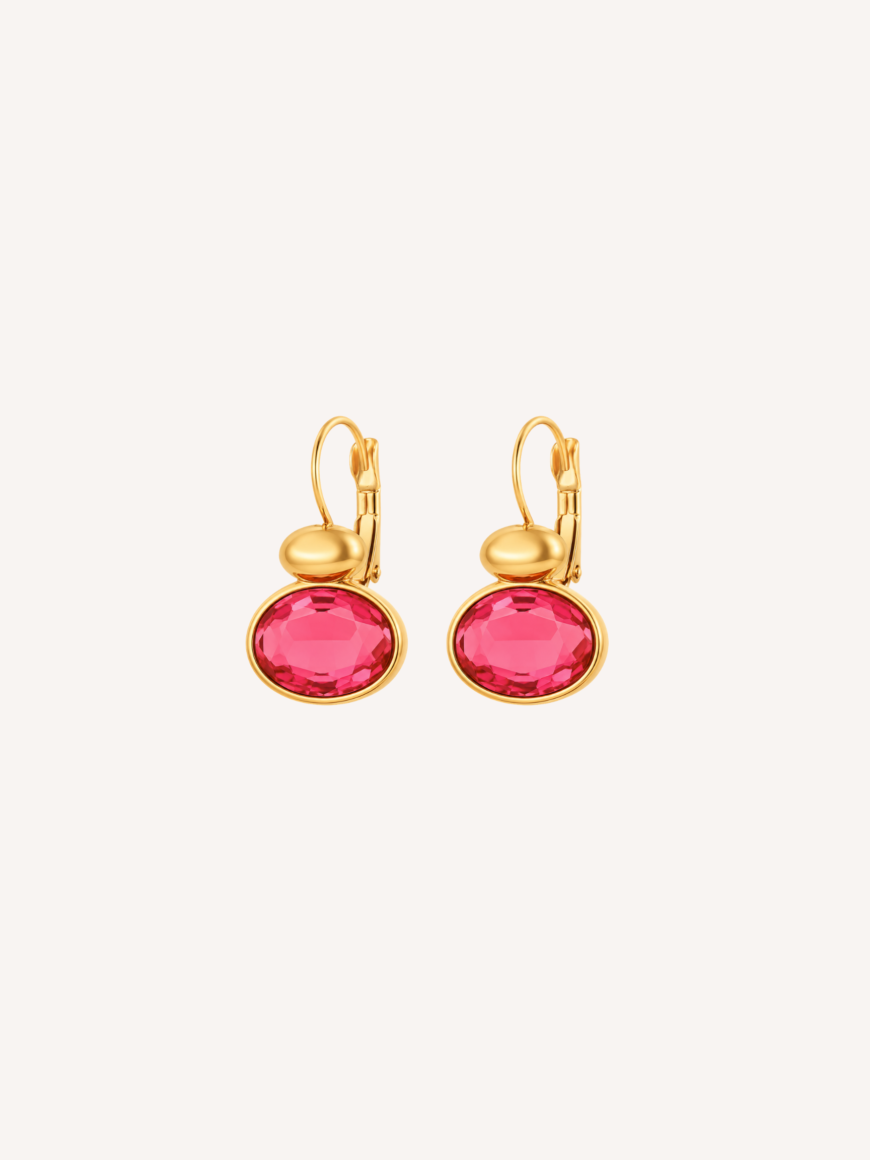 Red Gemstone Drop Earrings